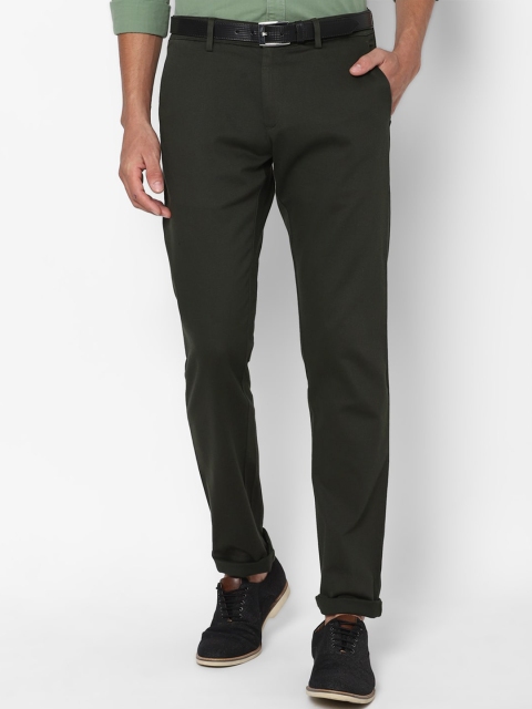 

Allen Solly Men Olive Green Slim Fit Trousers
