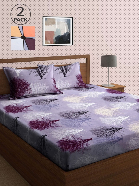 

KLOTTHE Multicoloured Printed 210 TC 2 King Bedsheet with 4 Pillow Covers, Multi