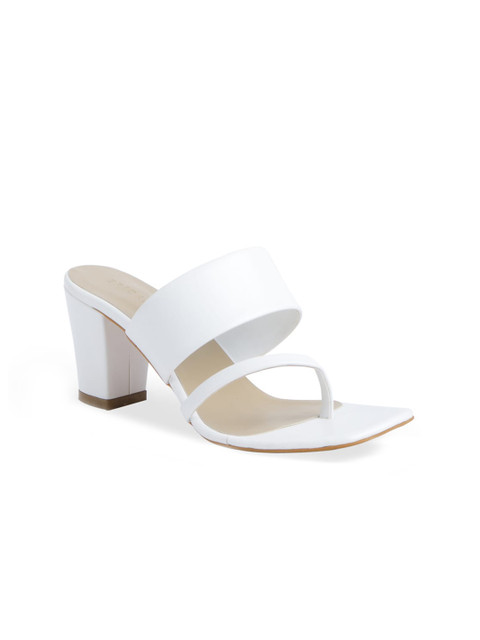 

ERIDANI Women White Block Heels