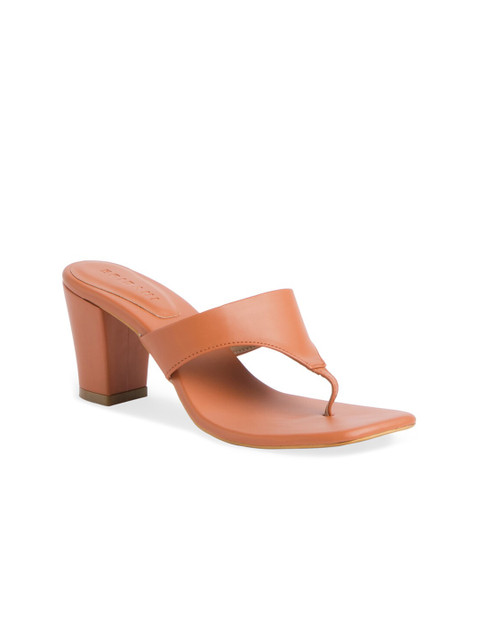 

ERIDANI Tan Block Heeled Boots