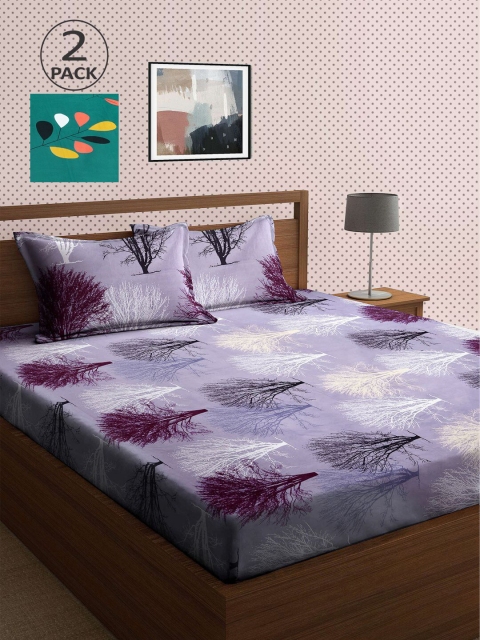 

KLOTTHE Green & Blue 210 TC 2 King Bedsheet with 4 Pillow Covers
