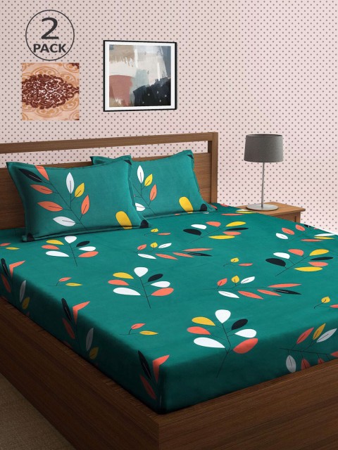 

KLOTTHE Multicoloured Printed 210 TC 2 King Bedsheet with 4 Pillow Covers, Multi