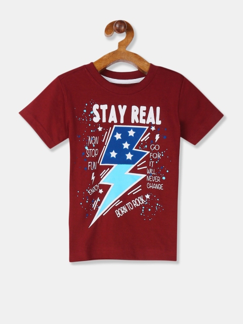 

Cherokee Boys Maroon & White Printed T-shirt