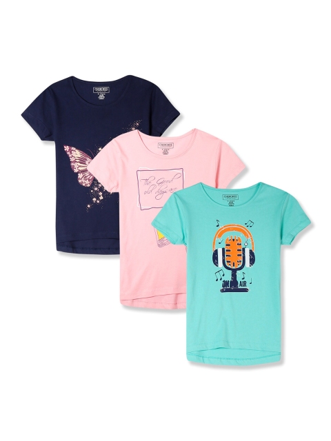 

Cherokee Girls Pack Of 3 Assorted Printed Pure Cotton T-shirt