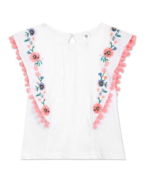 

Cherokee Girls White Floral Printed T-shirt