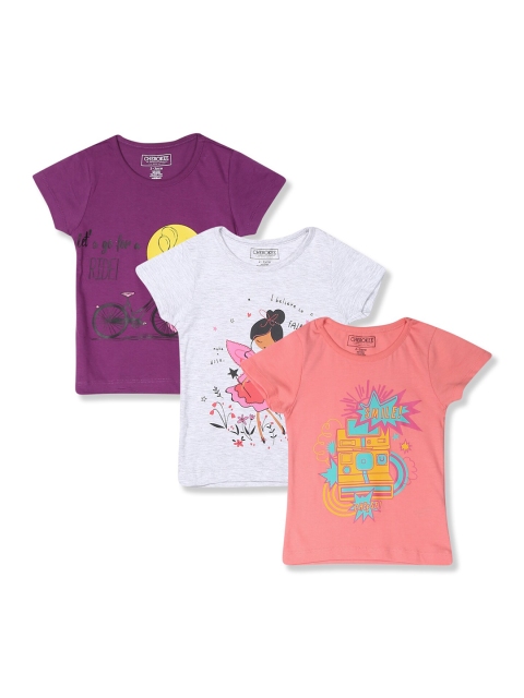 

Cherokee Set-3 Girls Assorted Printed Cotton T-shirt