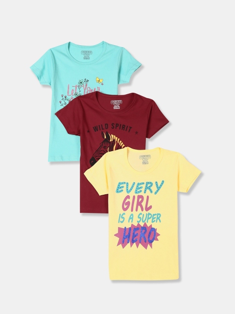 

Cherokee Girls Pack of 3 Assorted Pure Cotton Printed T-shirt
