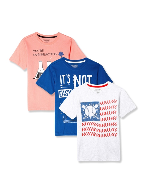 

Cherokee Boys Pack Of 3 Graphic Printed Pure Cotton T-shirt, White