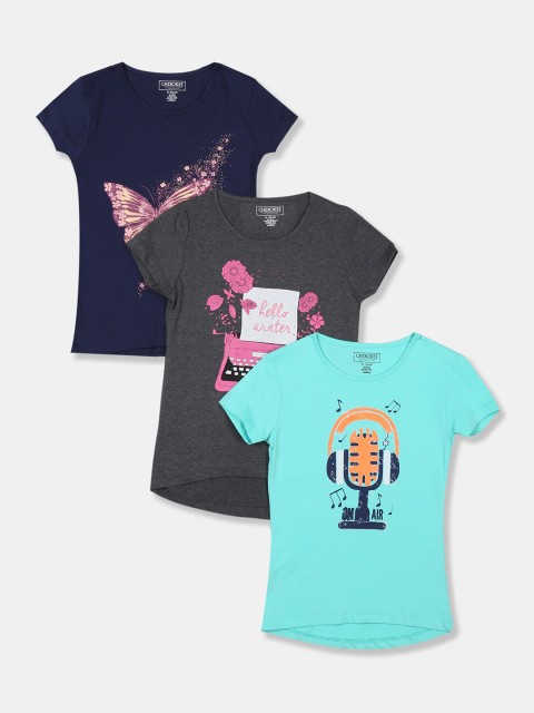 

Cherokee Girls Assorted Set Of 3 Printed T-shirt