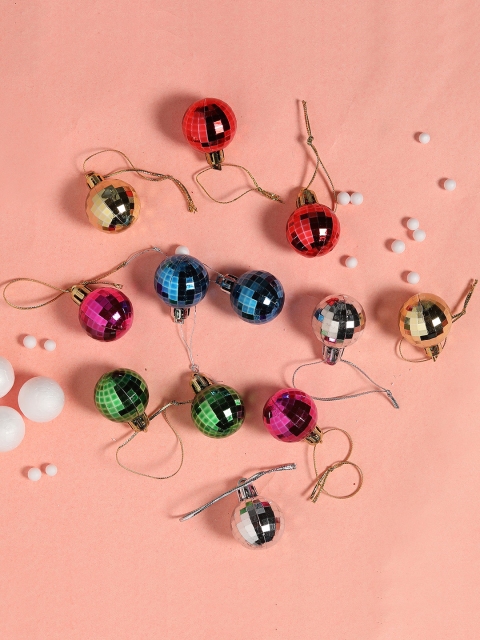 

TIED RIBBONS Set of 12 Christmas Tree Decoration Hanging Ornaments Gift Set, Multi
