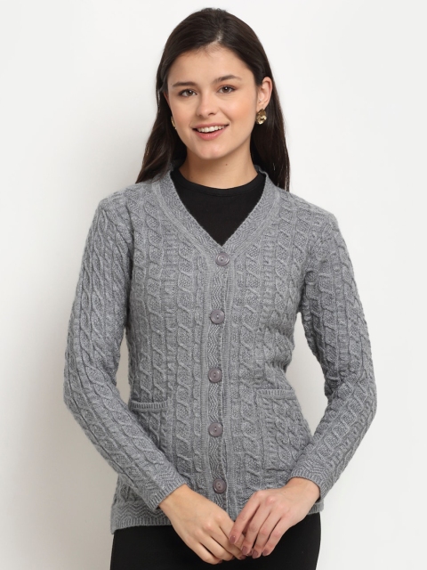

VANYA Women Grey Cable Knit Cardigan