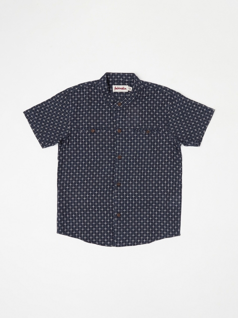 

Fabindia Boys Blue Opaque Printed Casual Shirt