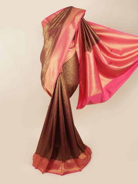 

Pothys Brown & Pink Woven Design Zari Art Silk Banarasi Saree