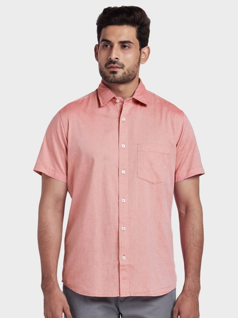 

ColorPlus Men Red Tailored Fit Opaque Casual Shirt