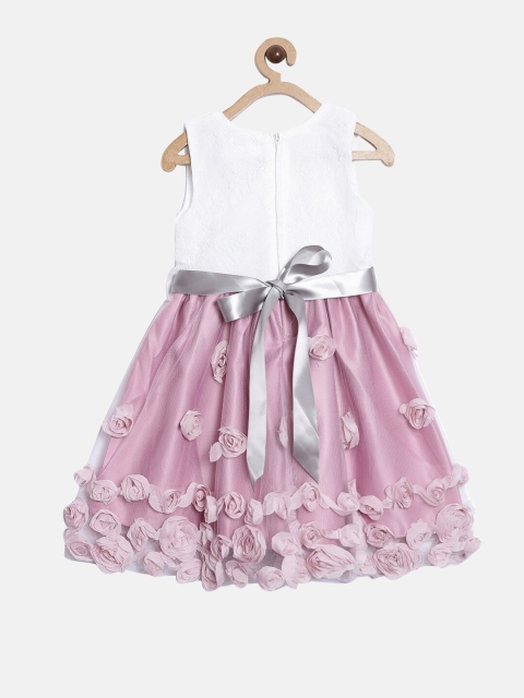

Nuberry White & Mauve Embellished Dress