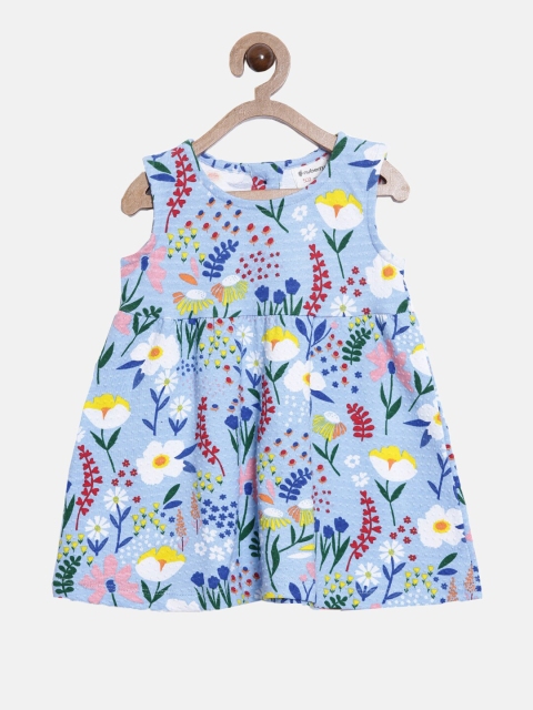 

Nuberry Blue Floral A-Line Dress