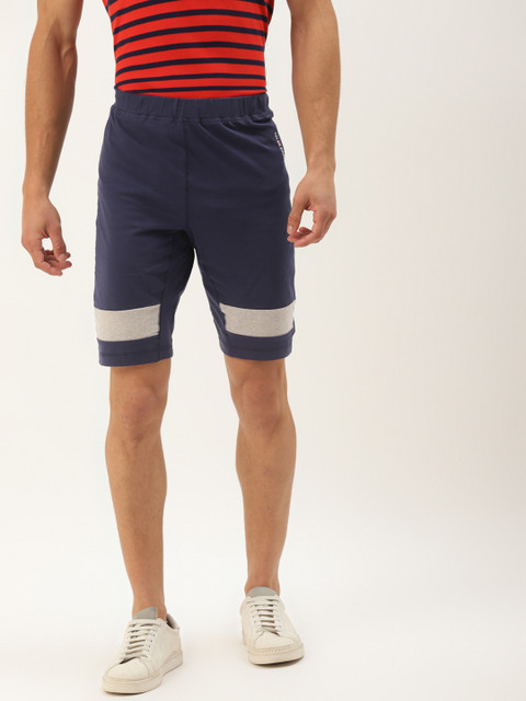 

AM SWAN Men Navy Blue Colourblocked Regular Shorts