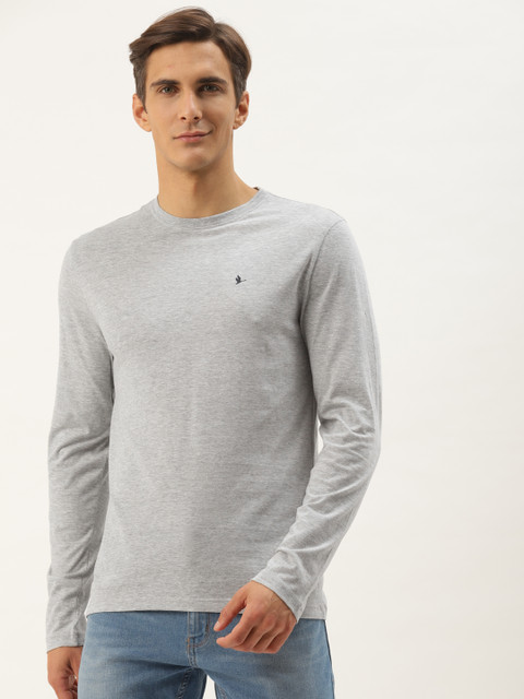 

AM SWAN Men Grey Printed T-shirt