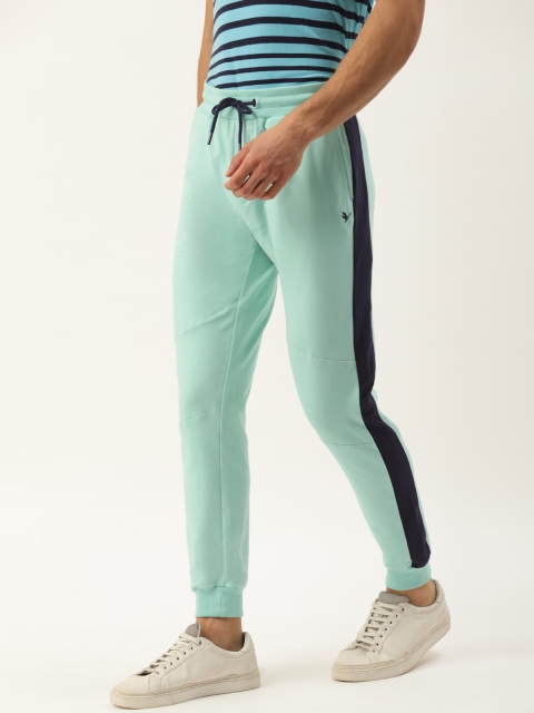 

AM SWAN Men Turquoise Blue Solid Joggers