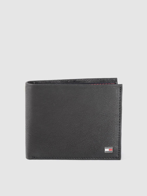 

Tommy Hilfiger Men Black Solid Leather Two Fold Wallet
