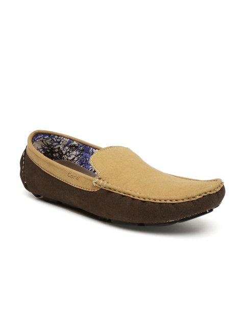 

Core Men Brown Square-Toed Colourblocked Driving Shoes