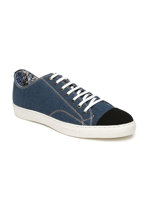 Core Men Navy & Black Colourblocked Sneakers, Navy blue