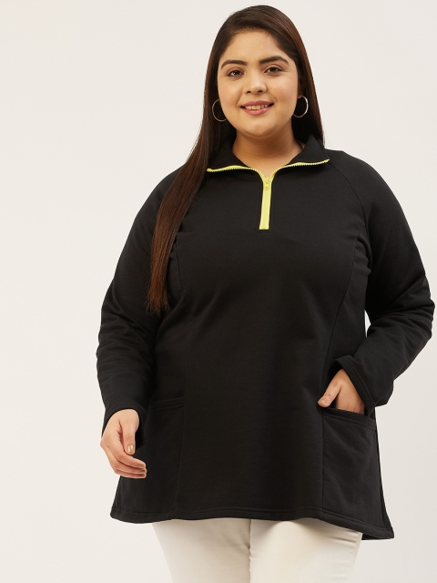 

Revolution Women Black Solid Sweatshirt