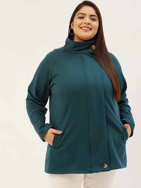 

Revolution Women Teal Blue Solid Tailored Jacket