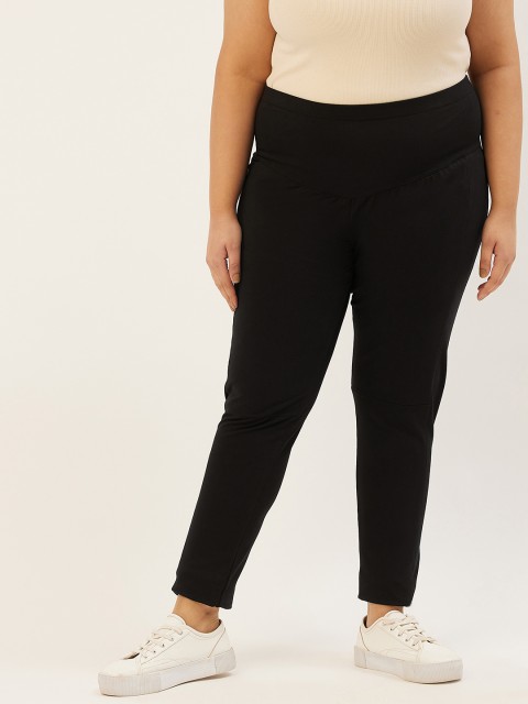 

Revolution Women Black Solid Relaxed High-Rise Knitted Trousers