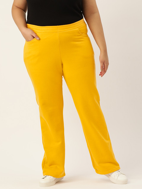 

Revolution Women Mustard Yellow Relaxed High-Rise Trousers