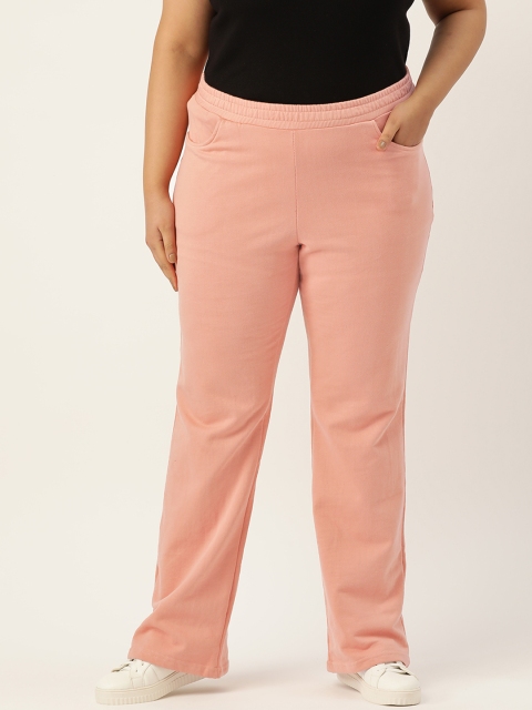 

Revolution Women Pink Relaxed High-Rise Trousers