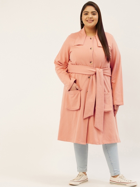 

Revolution Women Pink Solid Longline Tailored Jacket