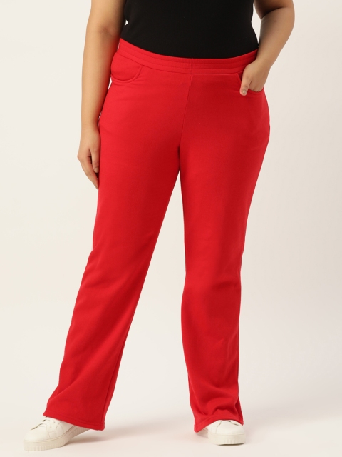 

Revolution Women Red Relaxed High-Rise Trousers
