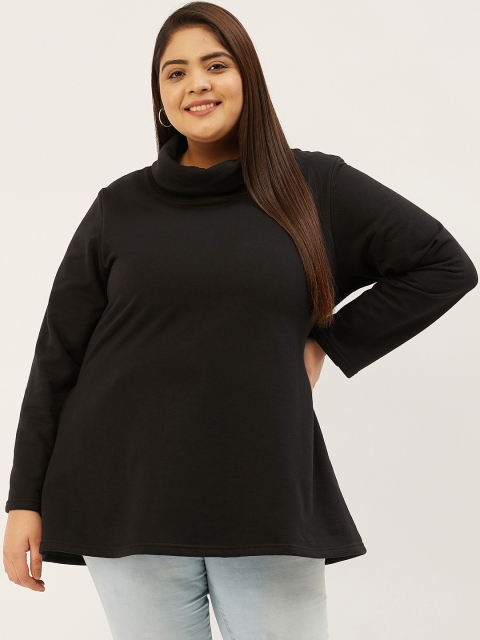 

Revolution Black Solid Turtle Neck Top