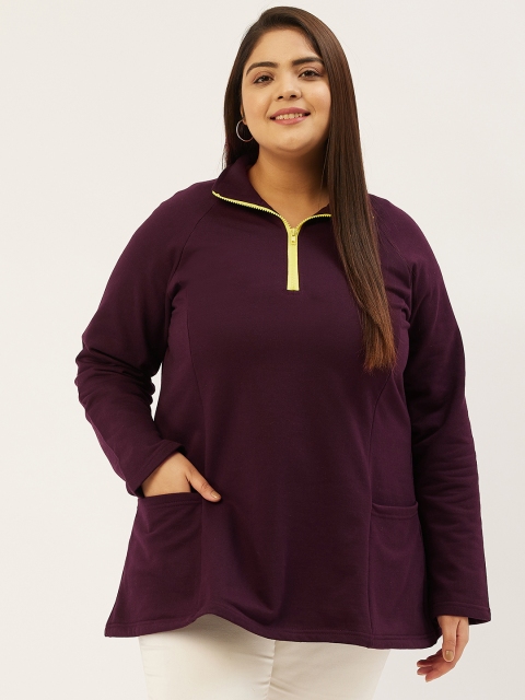 

Revolution Women Purple Solid Sweatshirt