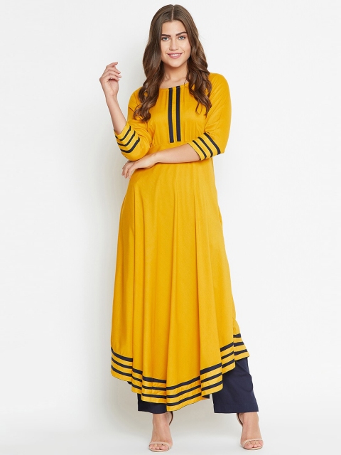 

TULIP 21 Women Yellow Flared Sleeves Anarkali Kurta