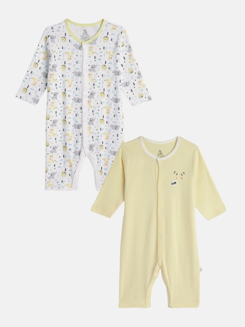 

Nejo Infant Boys Pack Of 2 Pure Cotton Rompers, Multi