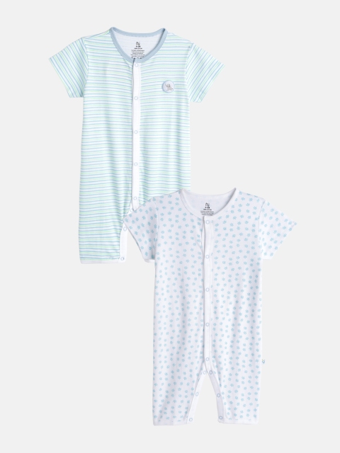 

Nejo Infant Boys Pack Of 2 Pure Cotton Rompers, White