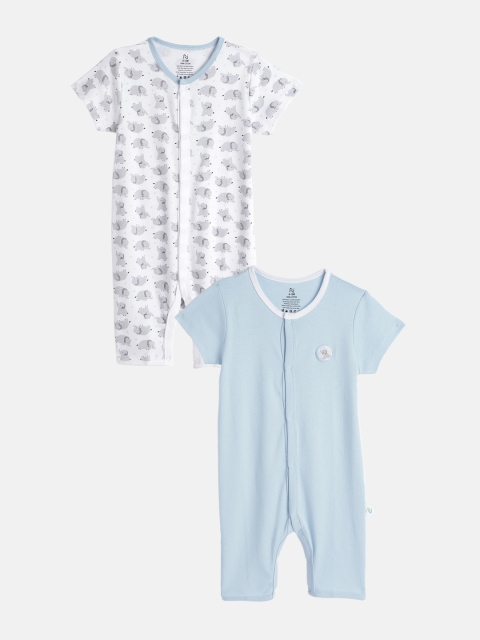 

Nejo Infant Boys Pack Of 2 Pure Cotton Rompers, White