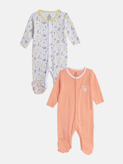 

Nejo Infant Boys Pack Of 2 Pure Cotton Sleepsuits, White