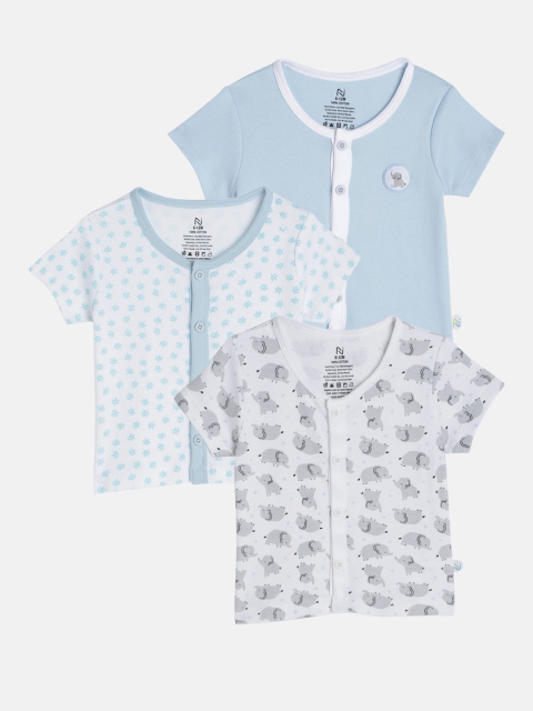 

Nejo Infant Boys Pack of 3 Pure Cotton T-shirts, Blue
