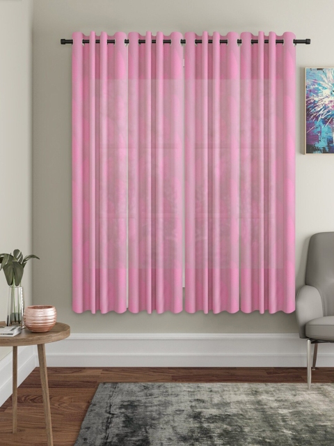 

Molly & Michel Pink Set of 4 Window Curtain