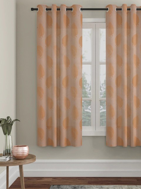 

Molly & Michel Beige Paan Patta Printed Window Curtain