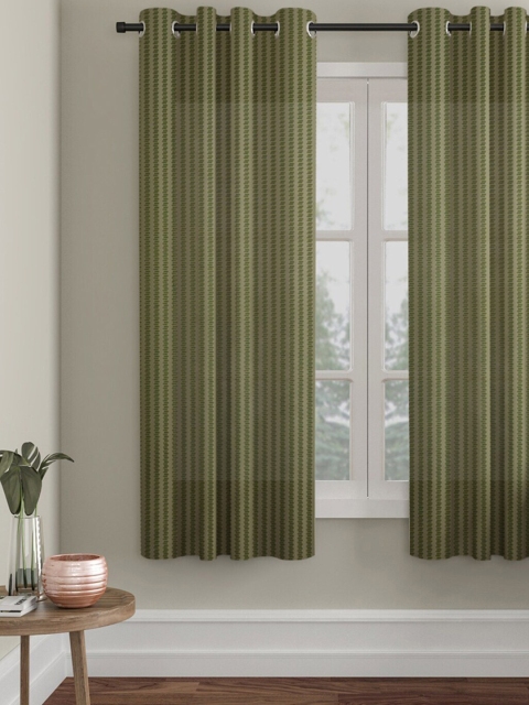 

Molly & Michel Olive Green Striped Window Curtain