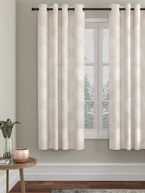 

Molly & Michel Pack Of 2 Off White Woven design Window Curtains