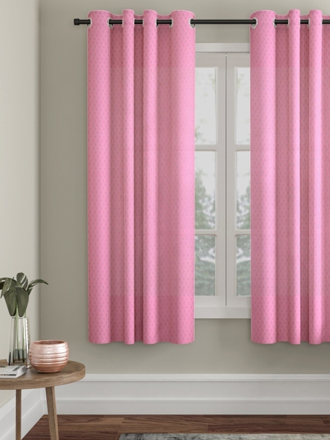

Molly & Michel Pink Set of 2 Geometric Window Curtains