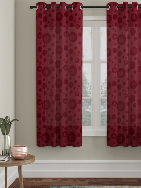 

Molly & Michel Maroon Golla Printed Window Curtain