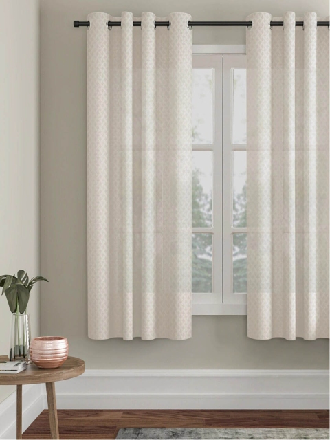 

Molly & Michel Off White Geometric Window Curtain