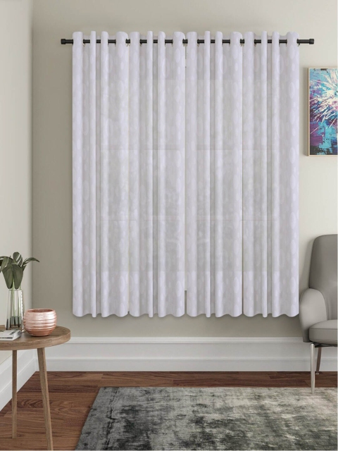 

Molly & Michel Set Of 2 White Golla Printed Window Curtain