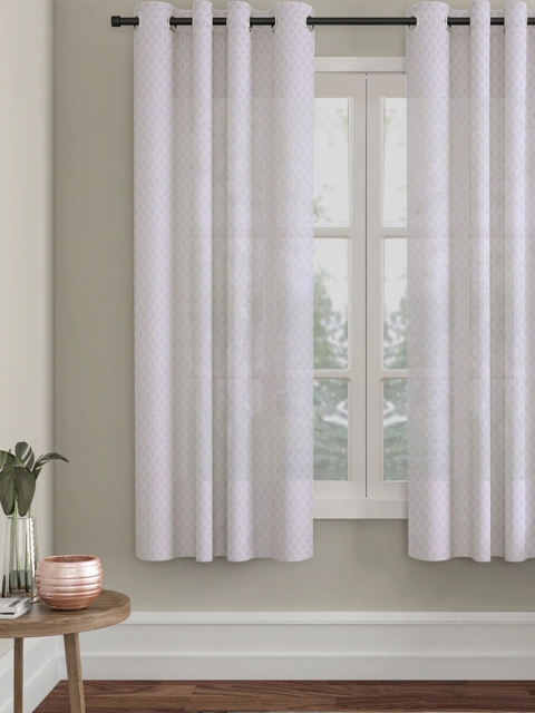 

Molly & Michel White Geometric Window Curtain